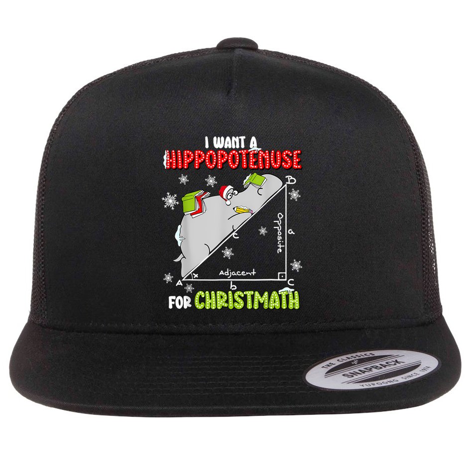 Hippopotamus Christmath Flat Bill Trucker Hat