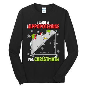 Hippopotamus Christmath Tall Long Sleeve T-Shirt