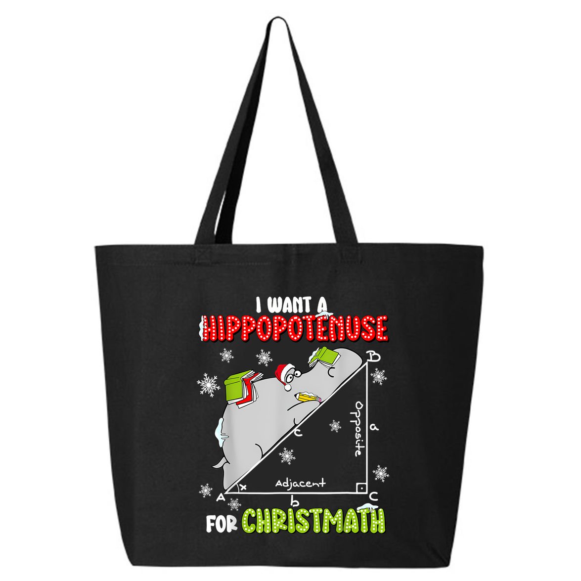 Hippopotamus Christmath 25L Jumbo Tote