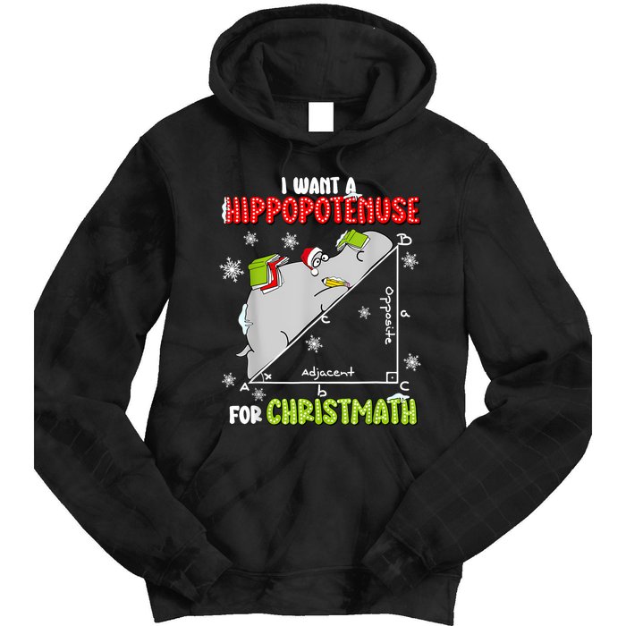 Hippopotamus Christmath Tie Dye Hoodie