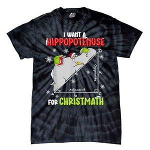 Hippopotamus Christmath Tie-Dye T-Shirt