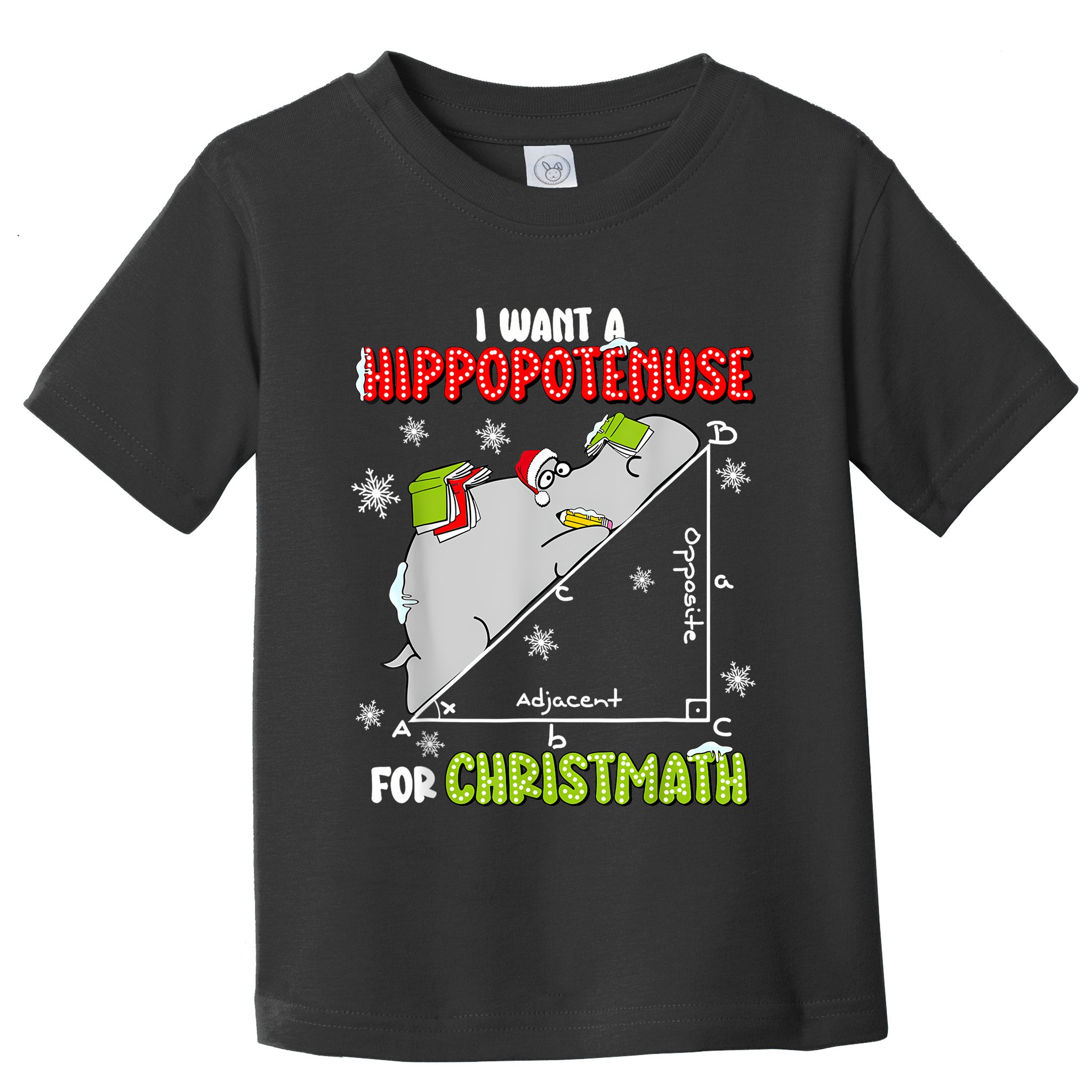 Hippopotamus Christmath Toddler T-Shirt
