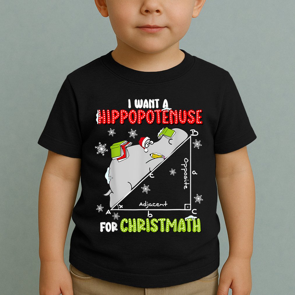 Hippopotamus Christmath Toddler T-Shirt
