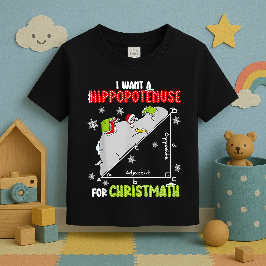 Hippopotamus Christmath Toddler T-Shirt