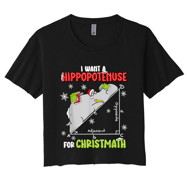 Hippopotamus Christmath Crop Top