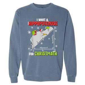 Hippopotamus Christmath Garment-Dyed Sweatshirt