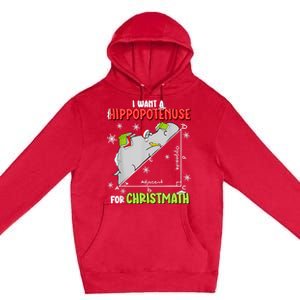 Hippopotamus Christmath Premium Pullover Hoodie