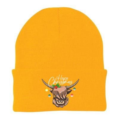 Hairy Christmas Highland Cow Christmas Light Cow Gift Knit Cap Winter Beanie