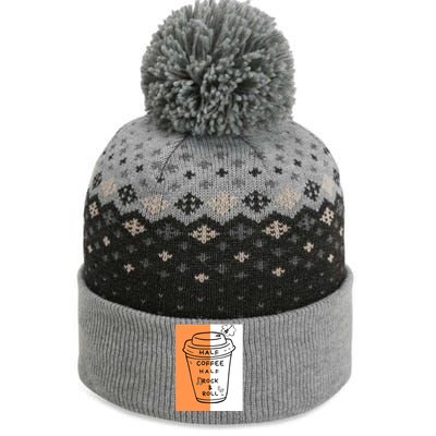 Half Coffee Half Rock & Roll Funny Music Quote The Baniff Cuffed Pom Beanie