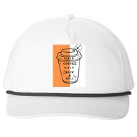 Half Coffee Half Rock & Roll Funny Music Quote Snapback Five-Panel Rope Hat