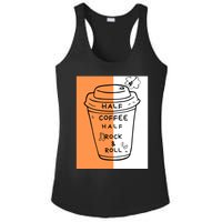 Half Coffee Half Rock & Roll Funny Music Quote Ladies PosiCharge Competitor Racerback Tank