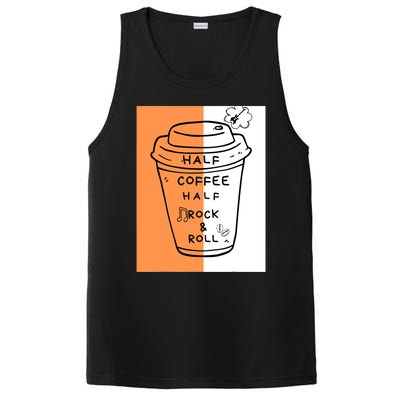 Half Coffee Half Rock & Roll Funny Music Quote PosiCharge Competitor Tank