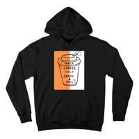 Half Coffee Half Rock & Roll Funny Music Quote Tall Hoodie