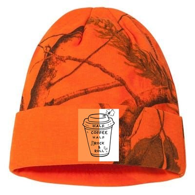 Half Coffee Half Rock & Roll Funny Music Quote Kati Licensed 12" Camo Beanie