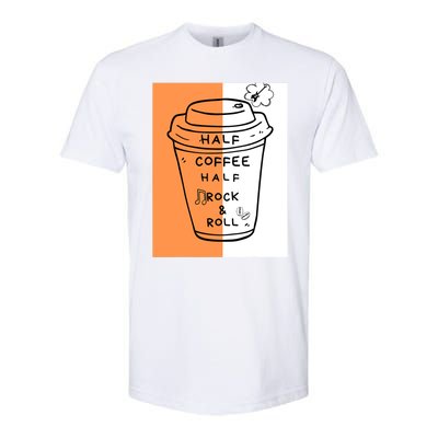 Half Coffee Half Rock & Roll Funny Music Quote Softstyle CVC T-Shirt