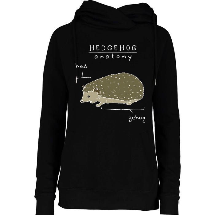 Hedgehog Cute Hedgehogs Womens Funnel Neck Pullover Hood