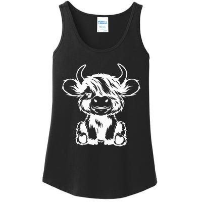 highland cow Ladies Essential Tank