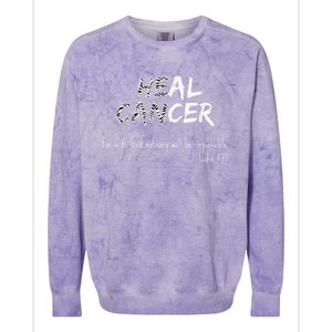 He Can Heal Cancer Christian / Zebra Print Rare Cancers Colorblast Crewneck Sweatshirt