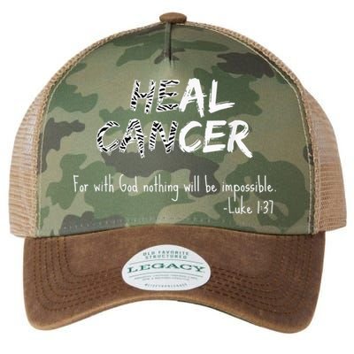 He Can Heal Cancer Christian / Zebra Print Rare Cancers Legacy Tie Dye Trucker Hat