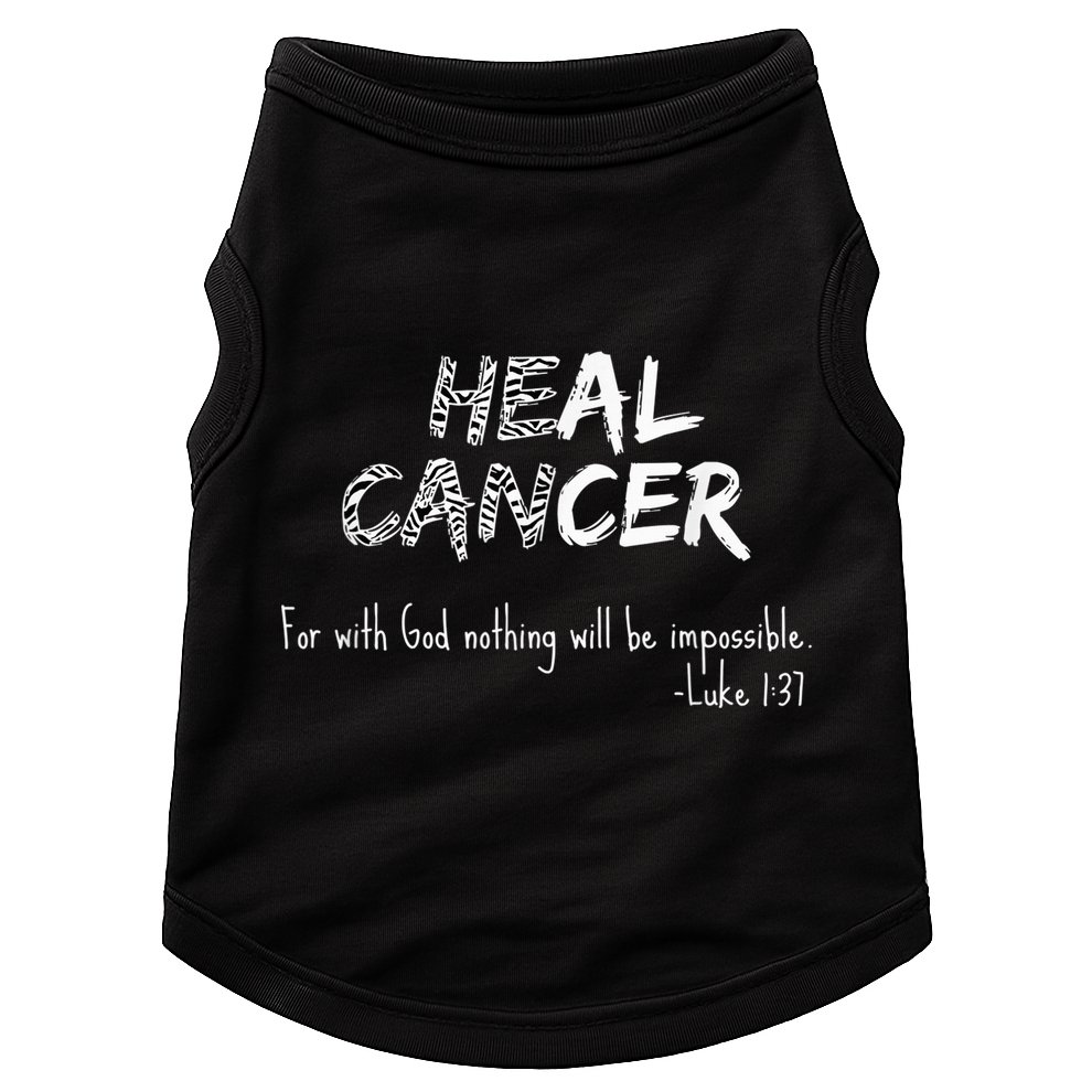 He Can Heal Cancer Christian / Zebra Print Rare Cancers Doggie Tank