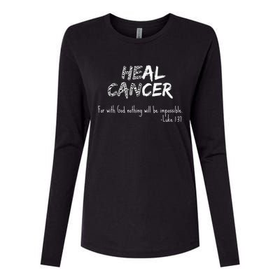 He Can Heal Cancer Christian / Zebra Print Rare Cancers Womens Cotton Relaxed Long Sleeve T-Shirt