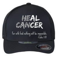 He Can Heal Cancer Christian / Zebra Print Rare Cancers Flexfit Unipanel Trucker Cap