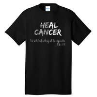 He Can Heal Cancer Christian / Zebra Print Rare Cancers Tall T-Shirt