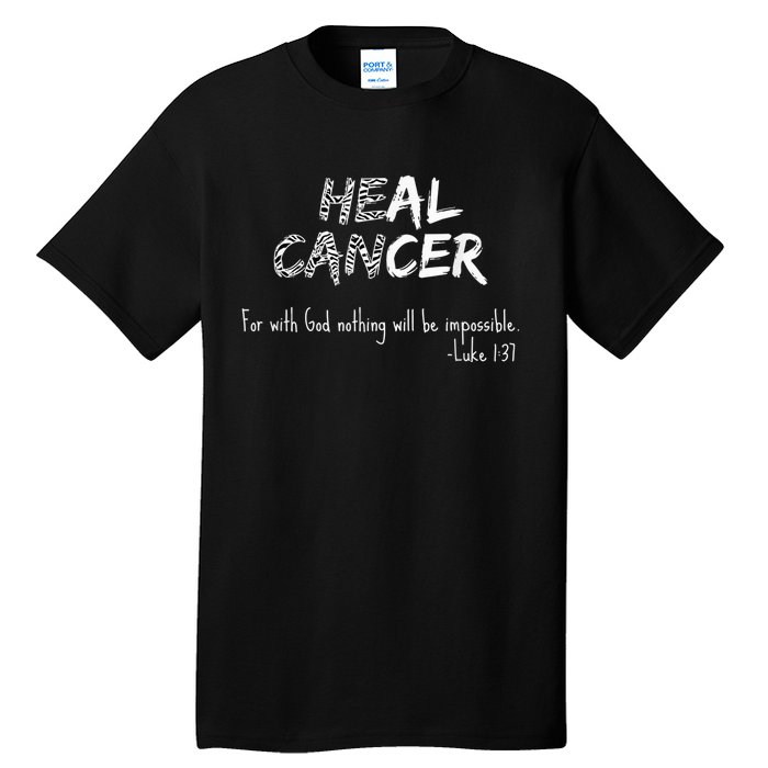 He Can Heal Cancer Christian / Zebra Print Rare Cancers Tall T-Shirt