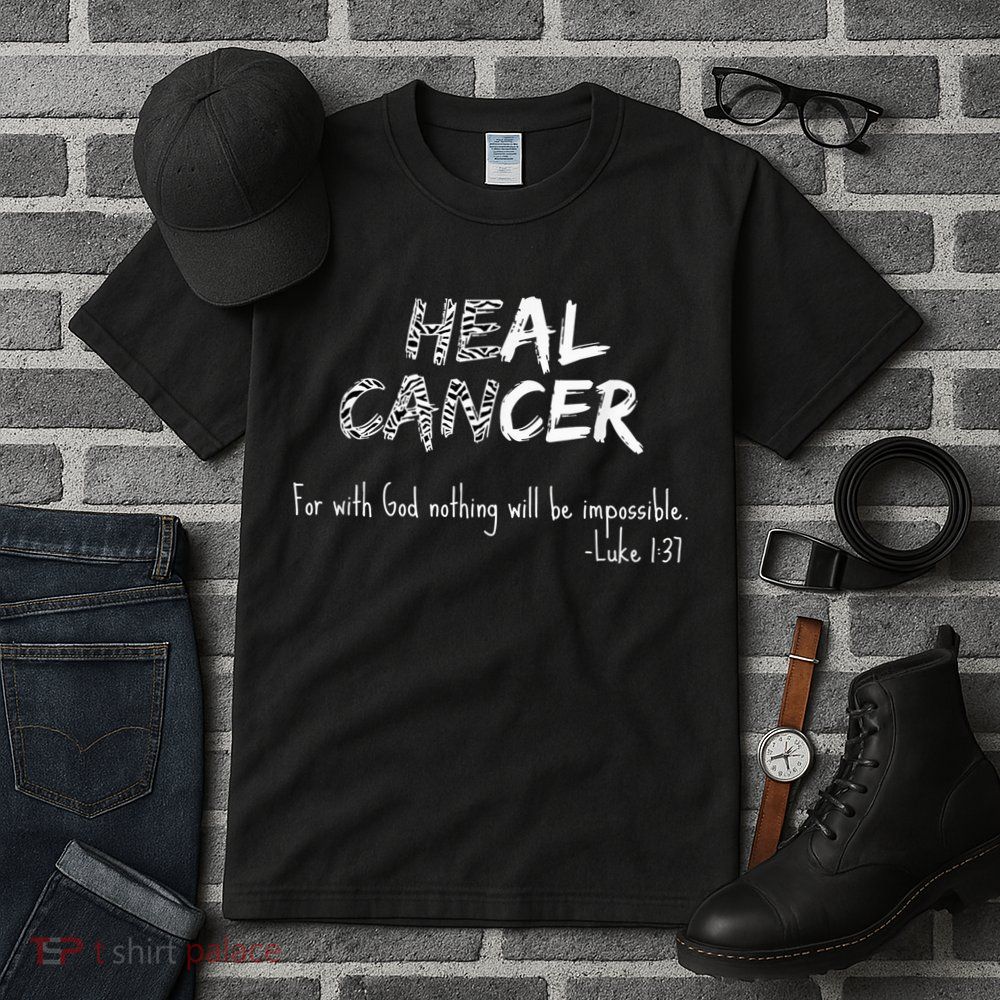 He Can Heal Cancer Christian / Zebra Print Rare Cancers Tall T-Shirt