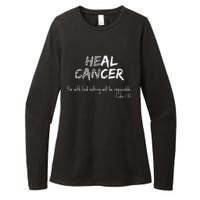 He Can Heal Cancer Christian / Zebra Print Rare Cancers Womens CVC Long Sleeve Shirt