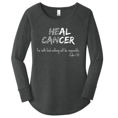 He Can Heal Cancer Christian / Zebra Print Rare Cancers Women's Perfect Tri Tunic Long Sleeve Shirt