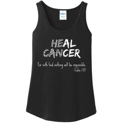 He Can Heal Cancer Christian / Zebra Print Rare Cancers Ladies Essential Tank