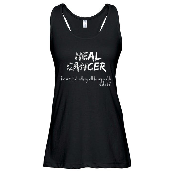 He Can Heal Cancer Christian / Zebra Print Rare Cancers Ladies Essential Flowy Tank