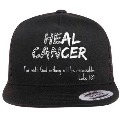 He Can Heal Cancer Christian / Zebra Print Rare Cancers Flatbill Hat