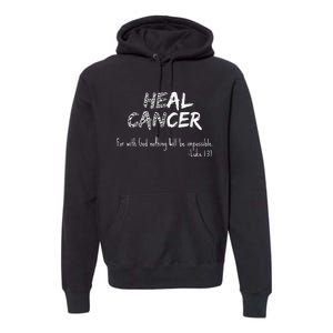 He Can Heal Cancer Christian / Zebra Print Rare Cancers Premium Hoodie