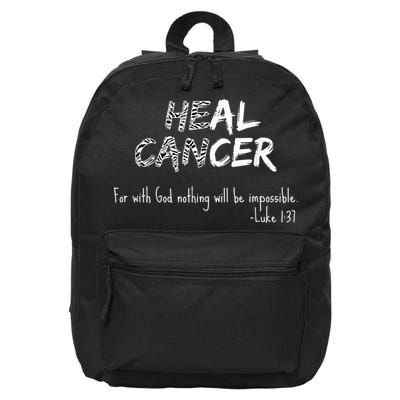 He Can Heal Cancer Christian / Zebra Print Rare Cancers 16 in Basic Backpack