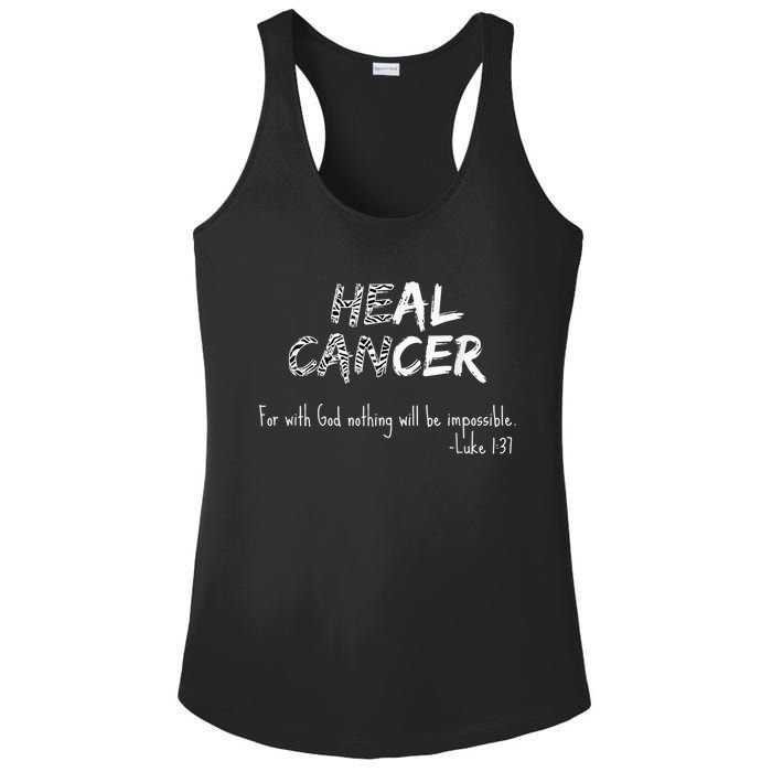 He Can Heal Cancer Christian / Zebra Print Rare Cancers Ladies PosiCharge Competitor Racerback Tank