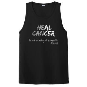 He Can Heal Cancer Christian / Zebra Print Rare Cancers PosiCharge Competitor Tank