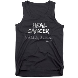 He Can Heal Cancer Christian / Zebra Print Rare Cancers Tank Top