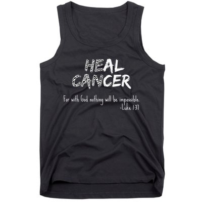 He Can Heal Cancer Christian / Zebra Print Rare Cancers Tank Top