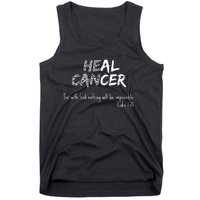 He Can Heal Cancer Christian / Zebra Print Rare Cancers Tank Top