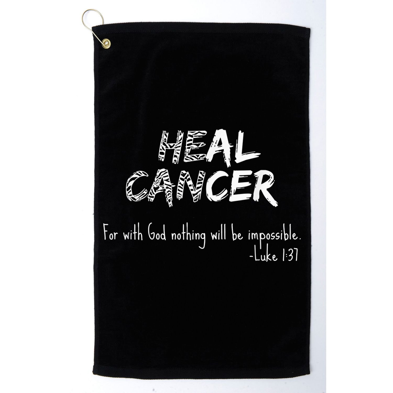 He Can Heal Cancer Christian / Zebra Print Rare Cancers Golf Towel