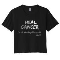 He Can Heal Cancer Christian / Zebra Print Rare Cancers Women's Crop Top Tee