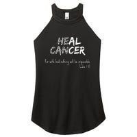 He Can Heal Cancer Christian / Zebra Print Rare Cancers Women's Perfect Tri Rocker Tank