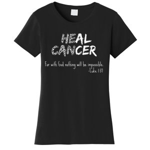 He Can Heal Cancer Christian / Zebra Print Rare Cancers Women's T-Shirt