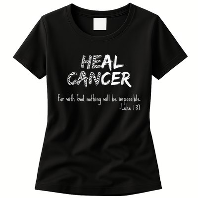 He Can Heal Cancer Christian / Zebra Print Rare Cancers Womens T-Shirt