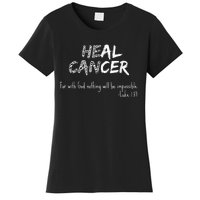 He Can Heal Cancer Christian / Zebra Print Rare Cancers Women's T-Shirt