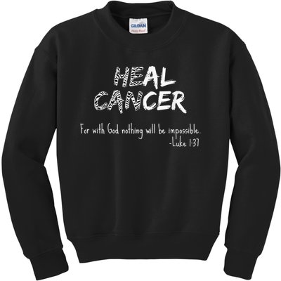 He Can Heal Cancer Christian / Zebra Print Rare Cancers Kids Sweatshirt