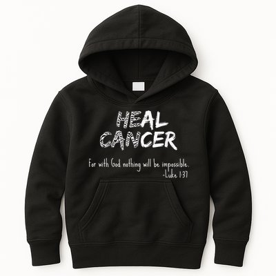He Can Heal Cancer Christian / Zebra Print Rare Cancers Kids Hoodie