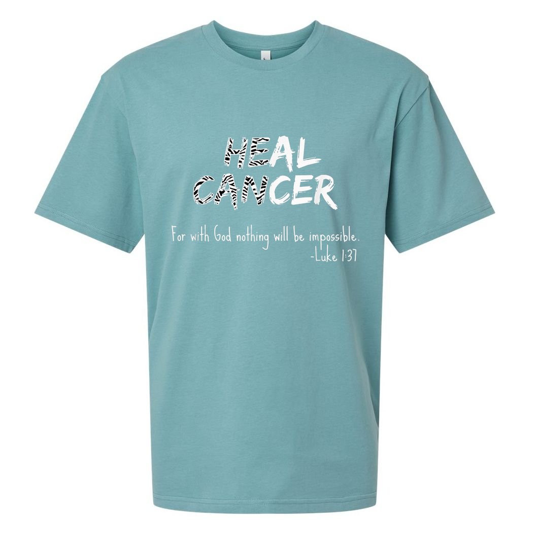 He Can Heal Cancer Christian / Zebra Print Rare Cancers Sueded Cloud Jersey T-Shirt